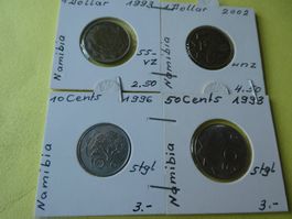 Namibia 1993-2002,   4 alte Münzen