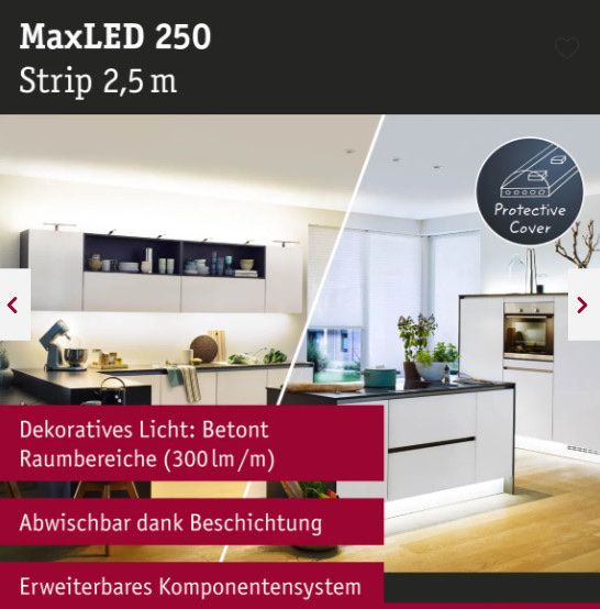 Paulmann Componenti elettronici: Paulmann MaxLED 250 Strip Erweiterung 2.5m Tunable White – Nuovo e nell'imballaggio originale da Bubendorf venduto da Kipfu 1
