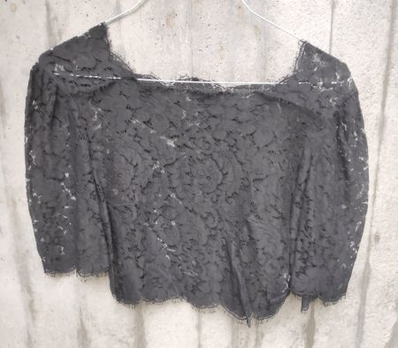 Vintage Bolero Crop Top Spitze 70erjahre, Gr. 38