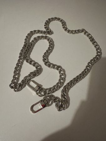 Catena argento borsa a tracolla nuova 100 cm