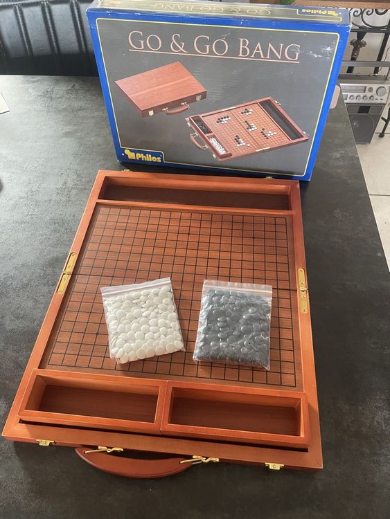 Jeu de Go à tiroir en bois, jeu de stratégie plateau goban et pierres