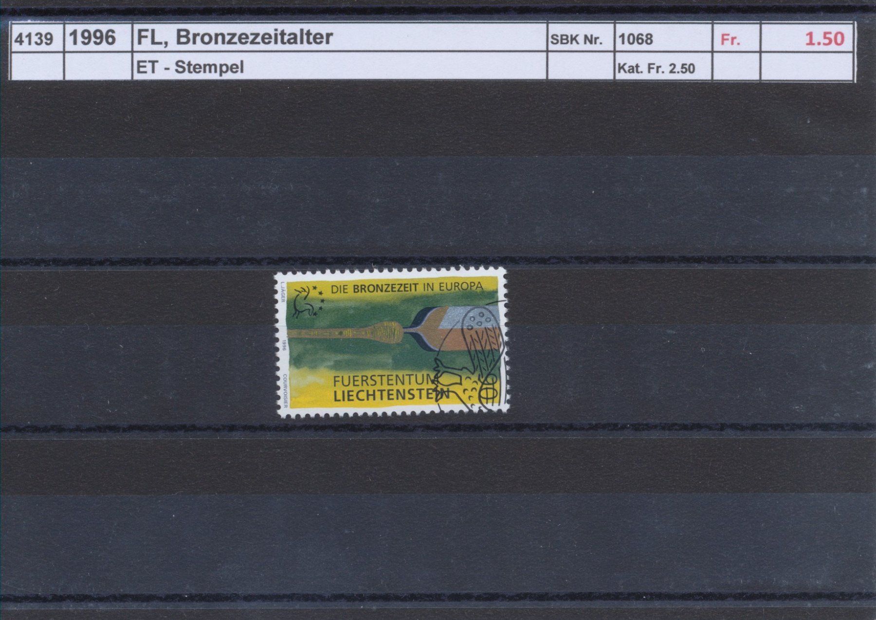 Tutti i francobolli: 1996 FL, "Bronzezeitalter", ET - Stempel – Usato da Winterthur venduto da Zupogeru