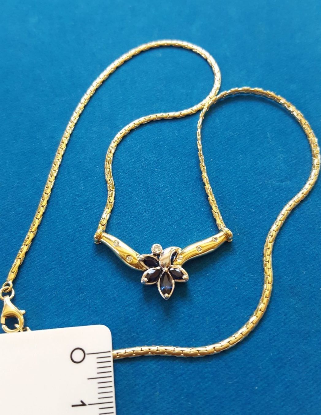 Catenine: 750 Gold Collier mit Brillanten/Saphire – Usato da Wald ZH venduto da Aniade 8