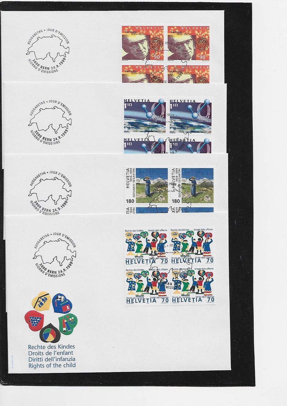 Alle Briefmarken: 1999  4x  FDC 4er  Sondermarken – Gebraucht aus Rheinau von loxis