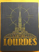 antikes Buch über Lourdes von 1947 mit Originalquittung