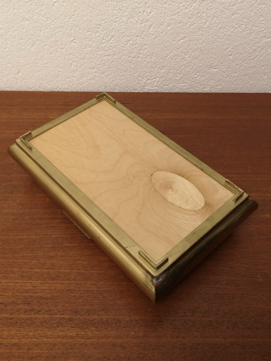 Barattoli: Messing Emaille Schatulle vintage Schmuckbox Kästchen 50er – Usato da Zürich venduto da Vintagewiesel 4