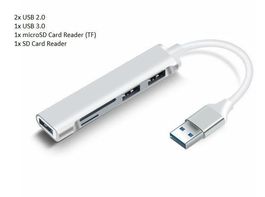 3Port USB 3.0 Hub Card Reader + 2 in 1 SD + microSD (TF)