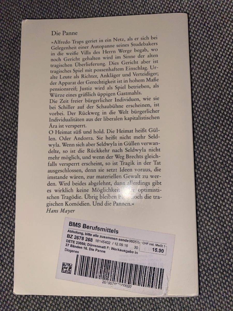 Libri: Dürrenmatt "Die Panne" – Usato da Schmerikon venduto da tam_k9vb 1