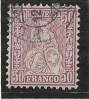sitzende Helvetia 50Rp Zu#43 Mi#35 [5A9]