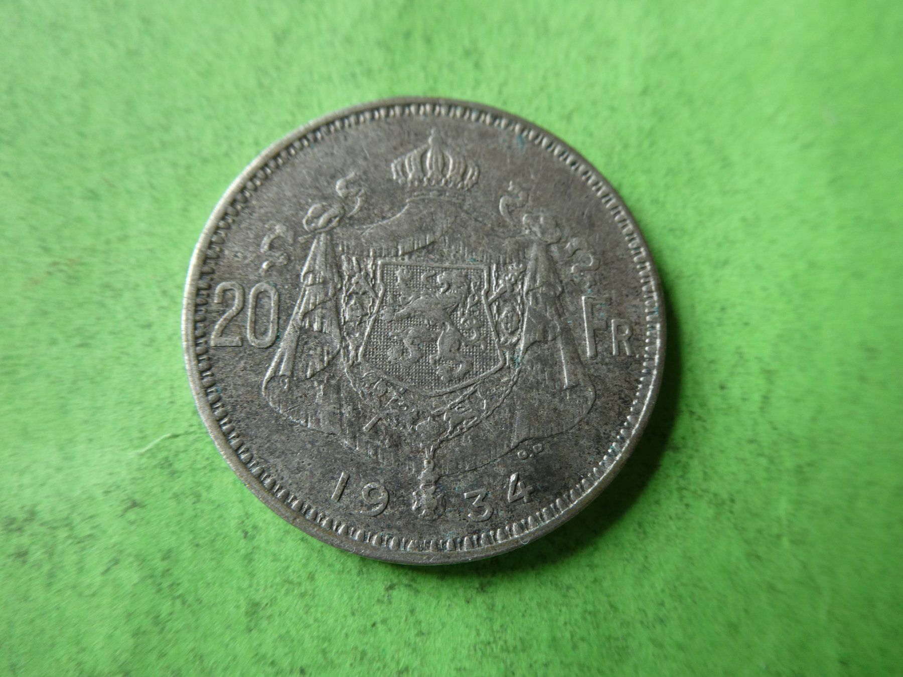Tutti le monete: Belgien 1934, 20 Francs - Silber – Usato da Hinterforst venduto da Rohusri