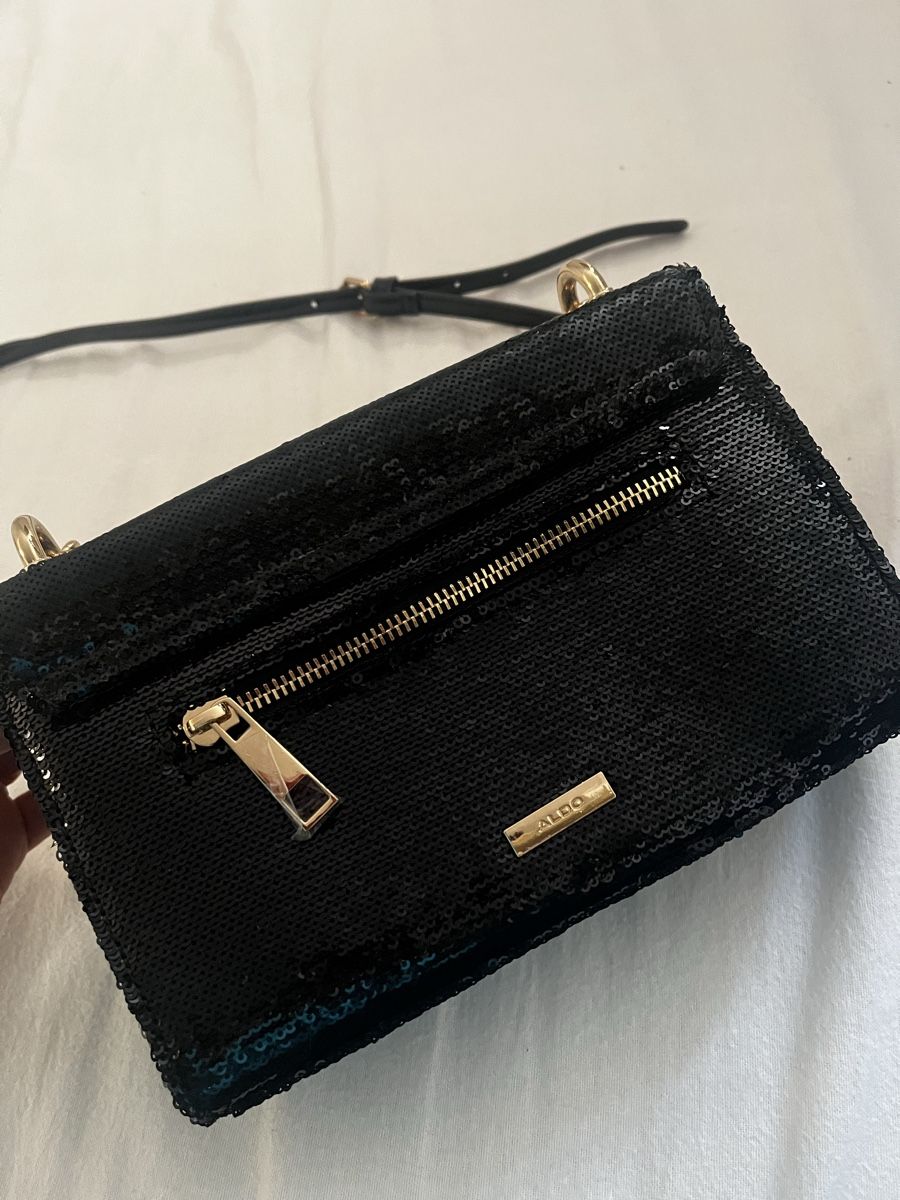 Aldo Borse da donna: Lovely ALDO Black Sequin Party Bag with Chain Strap – Nuovo (secondo la descrizione) da Aarau venduto da kailing12 1