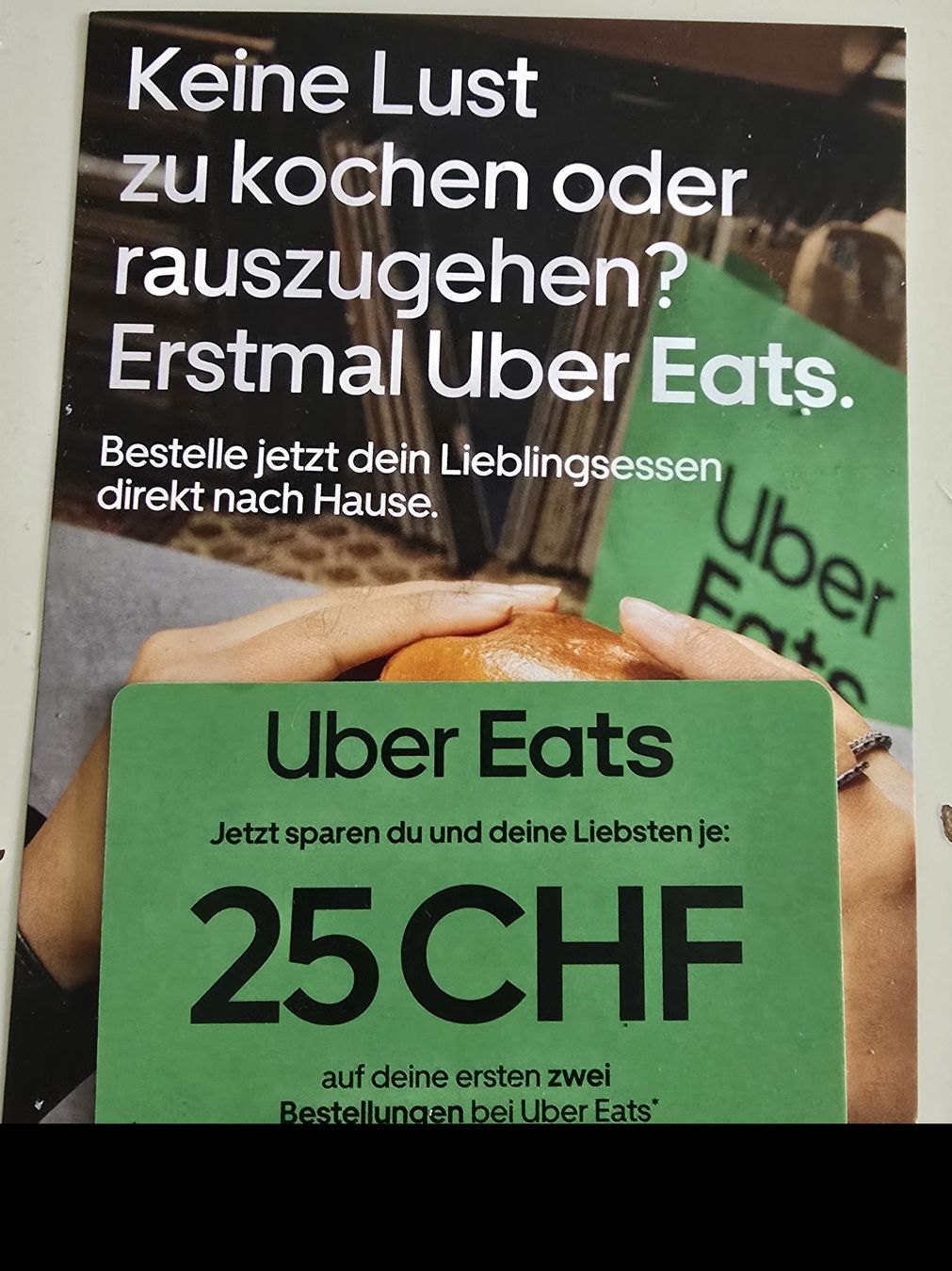 Gutscheine: Uber Eats 25 CHF voucher for first two orders – Neu (gemäss Beschreibung) aus Zürich von sapta15