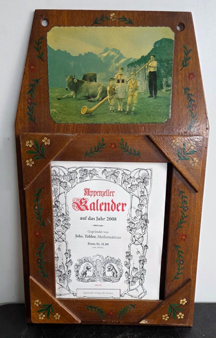 Calendari: Antiker Appenzeller Kalenderrahmen hanbemalt – Usato da Flums venduto da Flumsantik
