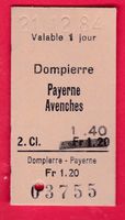 KARTON BILLETT, DOMPIERRE - AVENCHES, 2.KLASSE, EINFACH