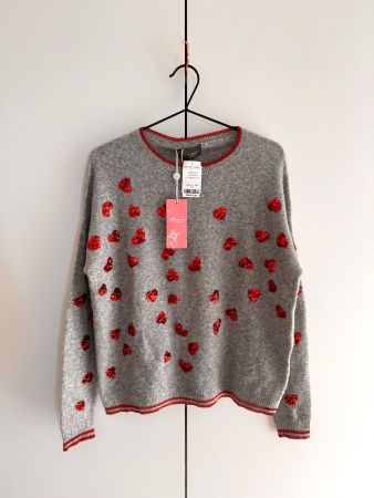 Pull PRINCESS goes Hollywood gris avec coeurs
