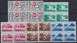 1952, Pro Patria B56-B60 Viererblöcke ungebr. */** Kat: 46.-