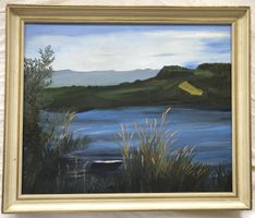 Gemälde - Öl auf Leinwand -"Beim Murtensee" von F.Hostettler