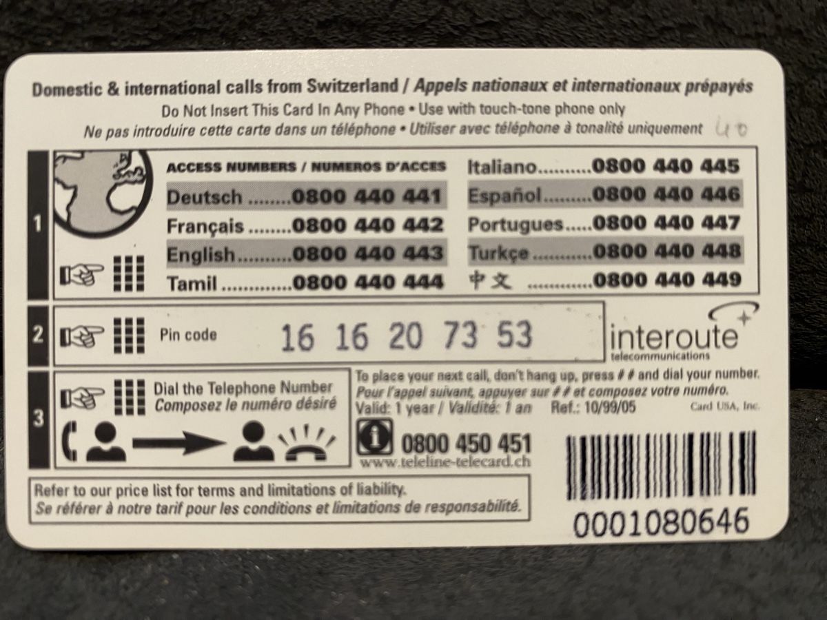 Telefon- & Taxkarten: Teleline – Gebraucht aus Lausanne von babacard10 1