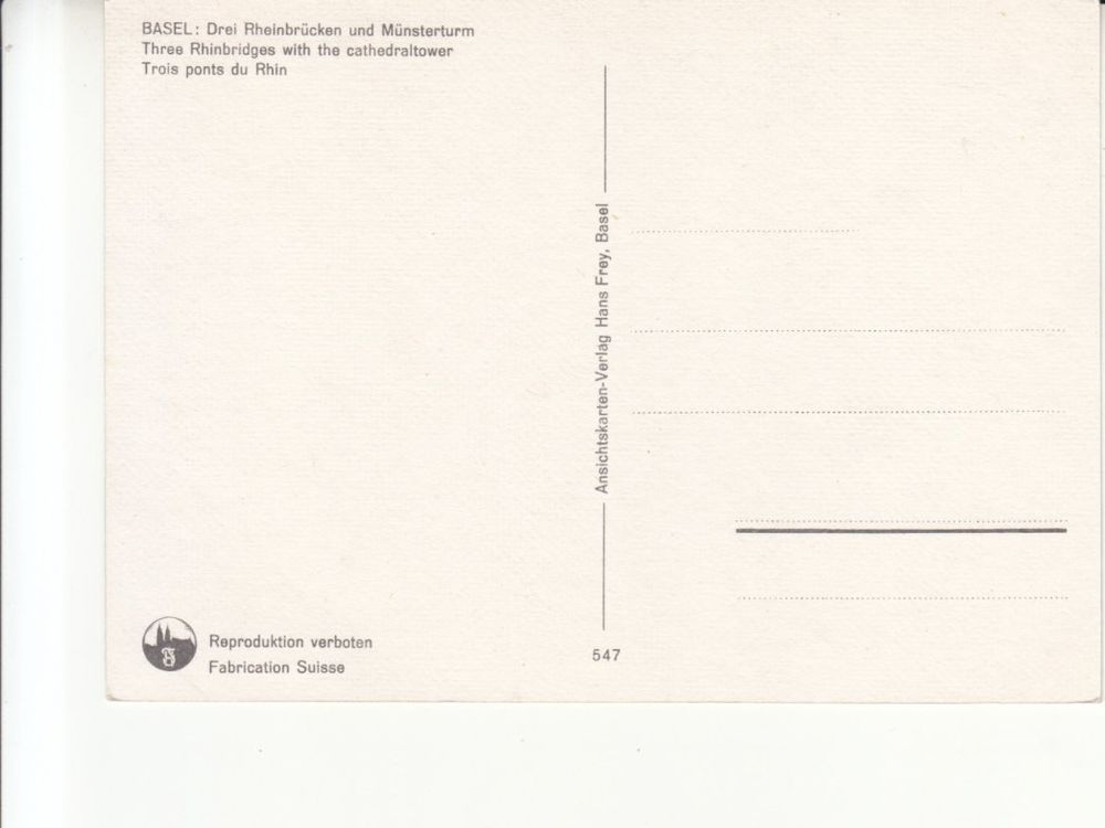 Cartoline postali: Basel ca. 1980 – Usato da Bürglen TG venduto da StampGraf 1