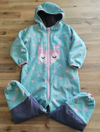 Kinder Skianzug Fuchs Mint Rosa Grösse 98/104 guter Zustand