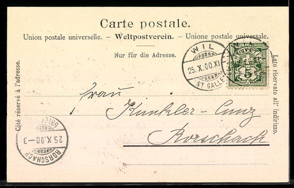 Cartoline postali: AK Wil /SG, Panorama des Ortes – Usato da Berlin venduto da bartko-reher 1