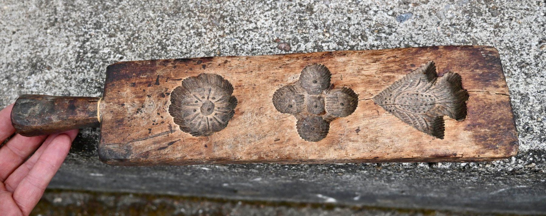 Backformen: antikes Holzmodel handgeschnitzt Zuckerbäckerform L 34.3cm – Gebraucht aus Pfaffhausen von mono_rec 1