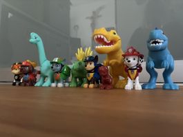 Paw Patrol Figuren mit Dinosaurier Set guter Zustand