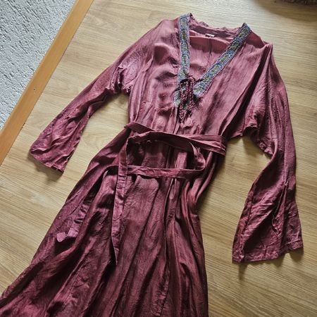 Bordeaux Zazi Vintage Seidenkleid S/M