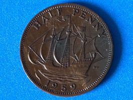 UK - Half Penny - Elizabeth II 1959