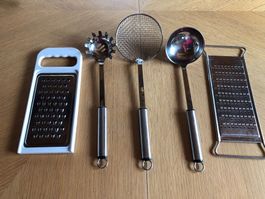 5-tlg. Küchenuntensilien-Set Edelstahl,