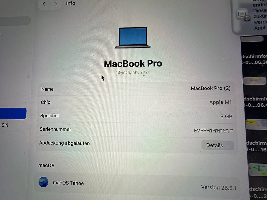 Notebook: MacBook Pro M1, 512 GB, 13.3 Zoll – Usato da Uster venduto da 8610aubrig 2