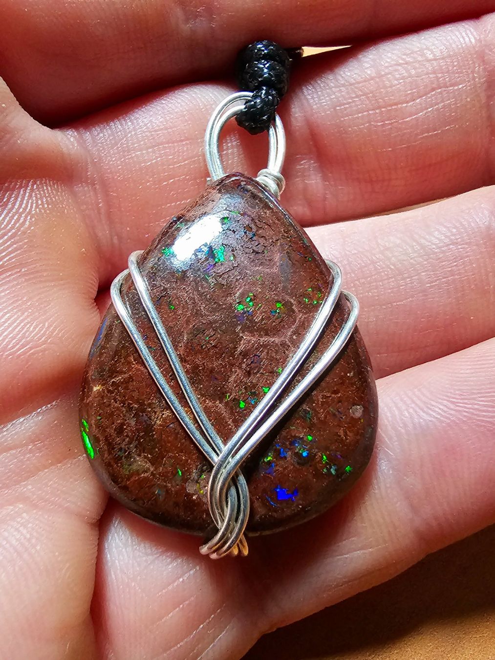 Pendentifs: Grosser Australischer Matrix Opal 925 Silber Anhänger – Neuf avec emballage d'origine à Uerkheim par Winwinner 4
