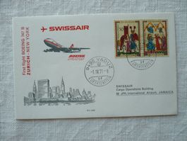1971 SWISSAIR 1. Flug B-747 Zürich - New York, ab FL