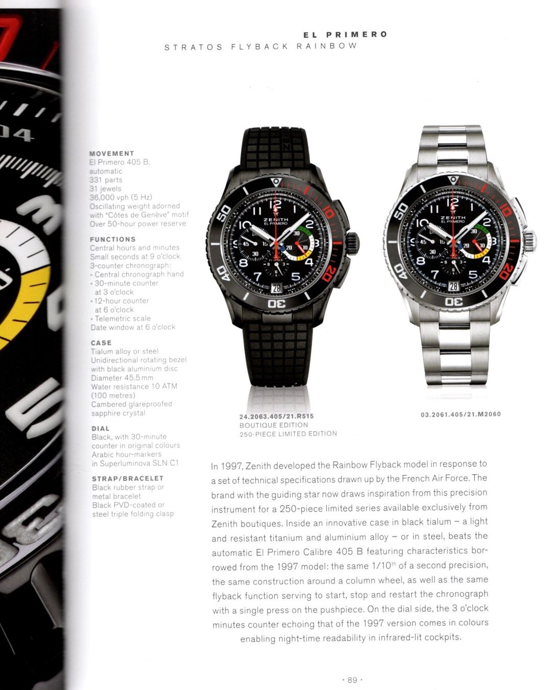 Zenith Orologi: ZENITH El Primero Stratos Flyback Rainbow - ungetragen – Usato da Appenzell venduto da Zimiuno 9