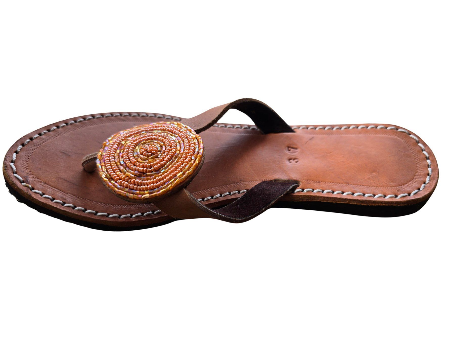 Scarpe da donna: Handgemachte Leder-Sandalen - Orange-Kupfer 37 – Nuovo e nell'imballaggio originale da Brione s. Minusio venduto da Littleninja 2