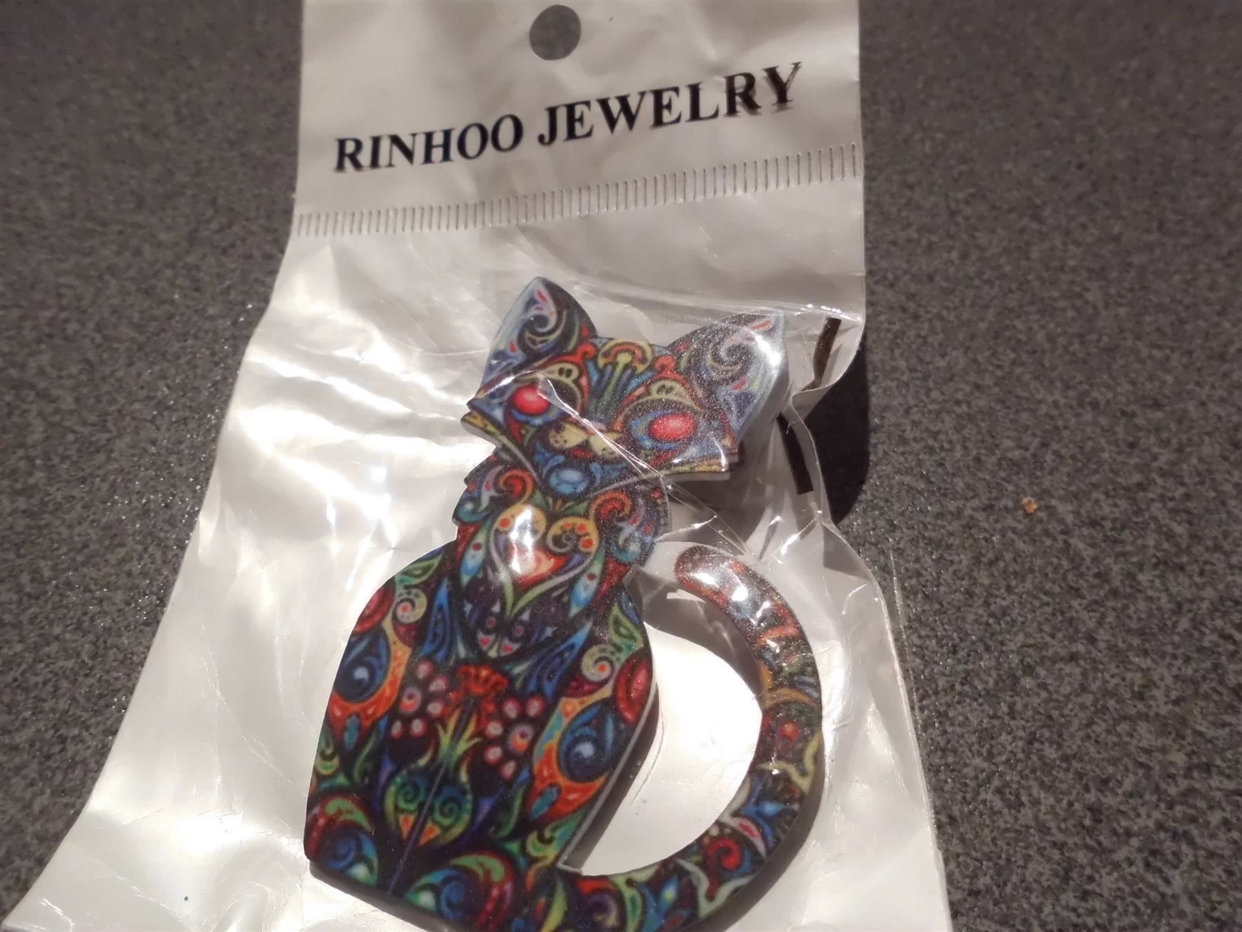 Spille & Fermagli: Brosche Katze farbig, Rinhoo (Nr.1) – Nuovo e nell'imballaggio originale da Zürich venduto da abraxas1291