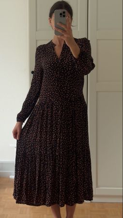 Kleid Gr. XS von Moss Copenhagen orange/schwarz (MSCH)