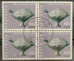 1974 PP Vogelfigur Keramik Viererblock Vollstempel