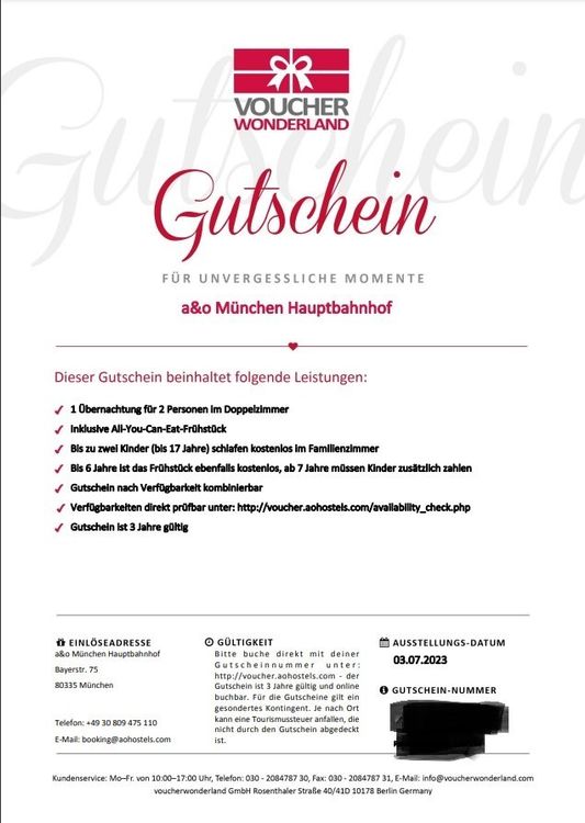 A O Gutschein Verfugbarkeit