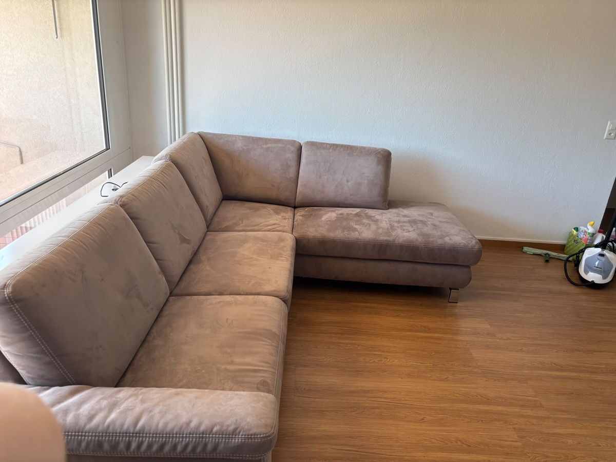 Sofas: Ecksofa Stoff hellgrau guter Zustand 285x220cm – D'occasion à Gretzenbach par michael920 1