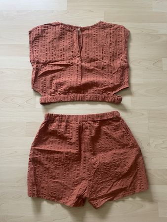 H&M Top und Shorts Koralle Grösse 170