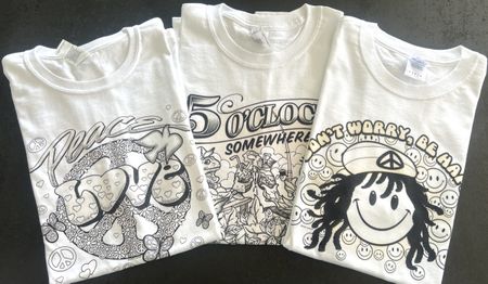 T-Shirts 3er Pack, weiss mit Coloreffekt, Gr. L, NEU