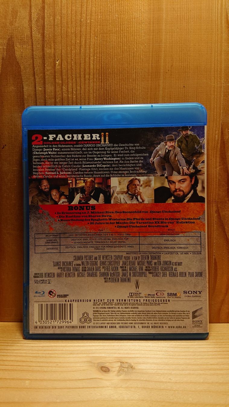 Tutti i DVDs: DJANGO Unchained Blu-Ray mit Leonardo DiCaprio – Usato da Wilderswil venduto da Exebub 1