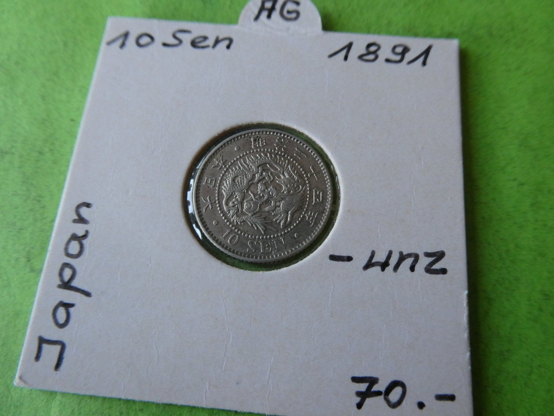 Tutti le monete: Japan 1891, 10 Sen - unz.    Silber – Usato da Hinterforst venduto da Rohusri