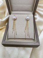 7mm echte Perlen Ohrringe /18k Gold