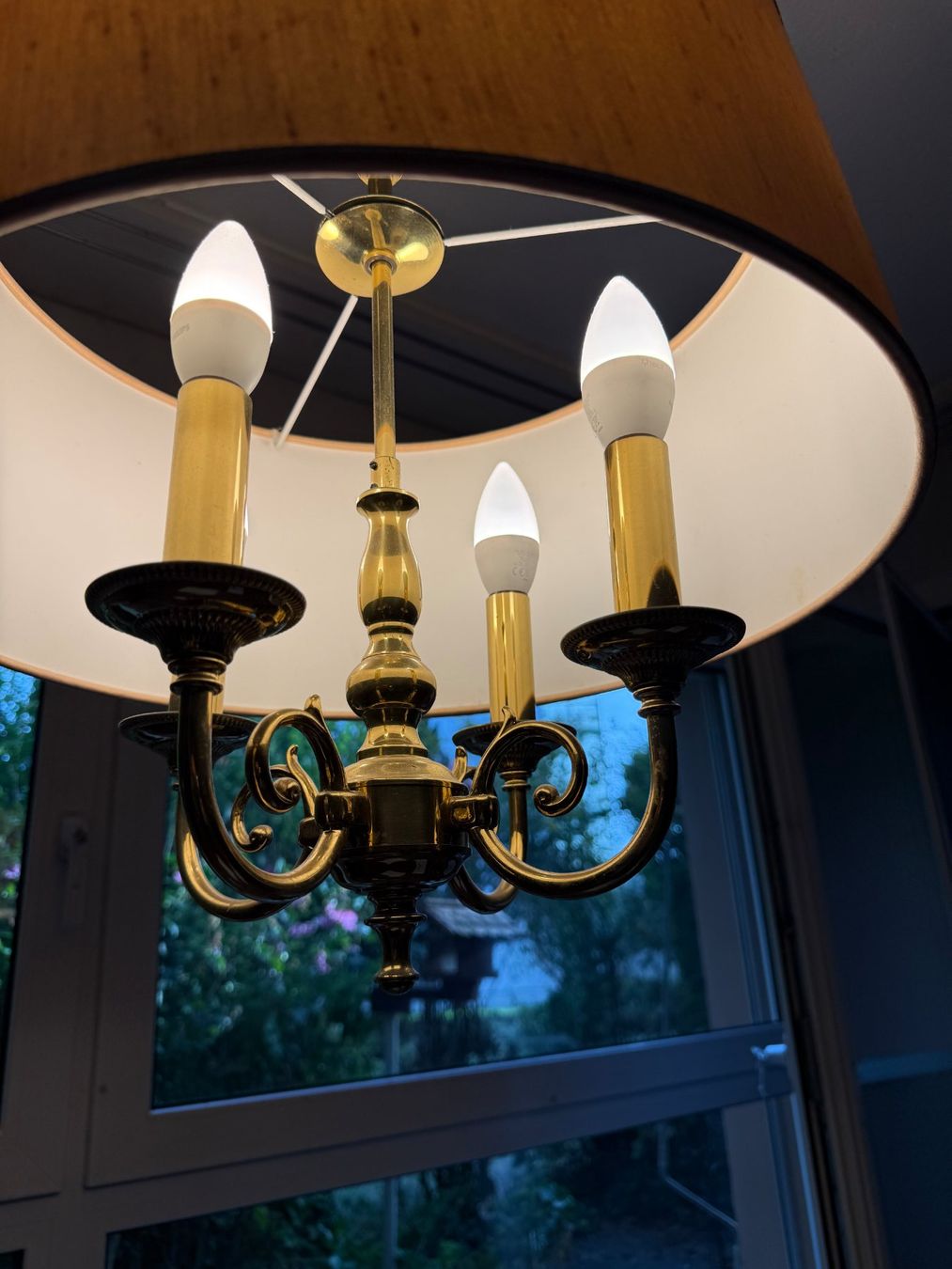 Lampadari & plafoniere: Zugpendelleuchte Messing mit Stoffschirm – Usato da Elgg venduto da dan_f8gv 2