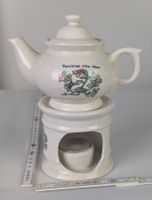 Teekanne mit Stövchen, Keramik, Vintage, Romantisch!