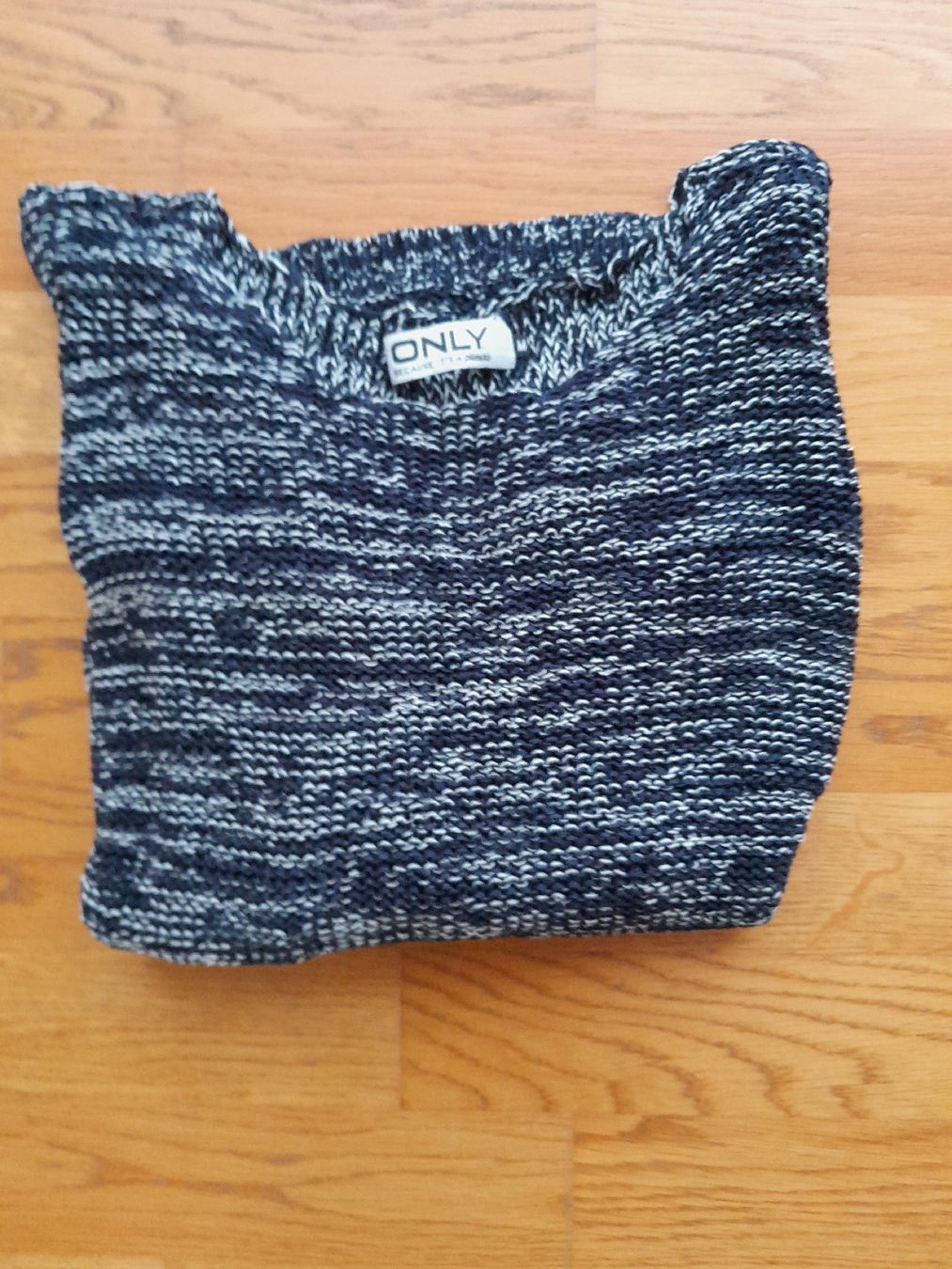 Only Maglioni & Felpe: ONLY Strickpullover Grösse M, Grau-Weiss, Reissverschluss – Usato da Winterthur venduto da MaaKath
