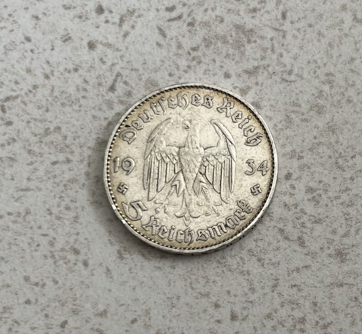 Tutti le monete: 5 Reichsmark 1934 Garnisonskirche Potsdam  – Usato da Ennetbürgen venduto da Peter12345 1
