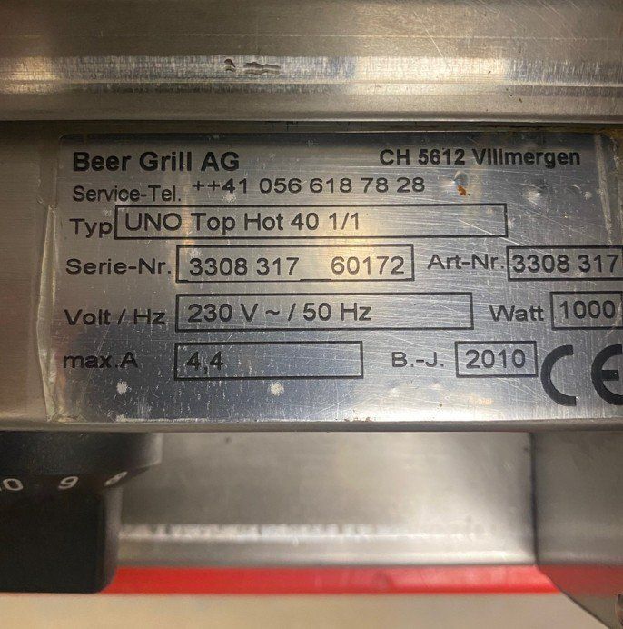Elettrodomestici da cucina: Beer Grill Speisenausgabevitrine Uno Top Hot – Usato da Suhr venduto da KFK-MA 5